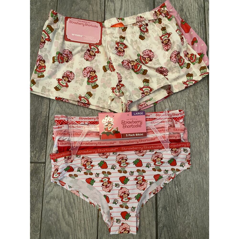 Strawberry Shortcake Pajama Shorts & Bikini Panties Lot L